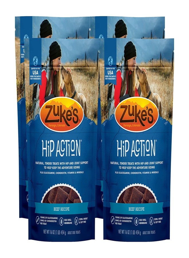 Zuke's Hip Action Hip & Joint Natural Dog Treats Crafted in The USA 16 Ounce (Pack of 4) - Image 1